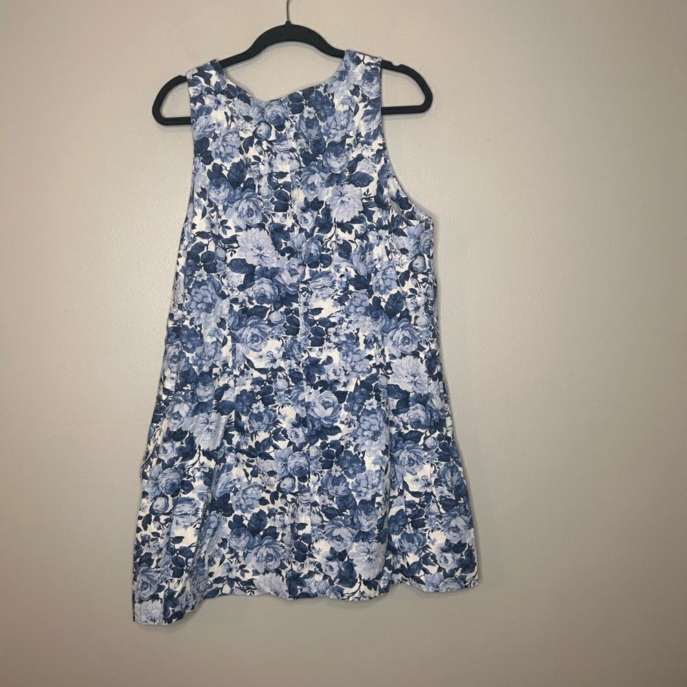 Abercrombie & Fitch Floral Print High-Neck Linen-Blend Mini Dress NWT - Picture 4 of 5
